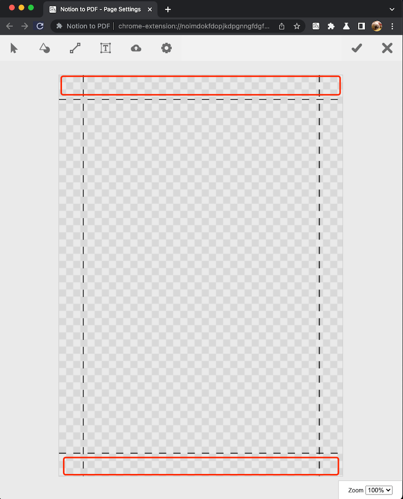 Header and footer customization tool screenshot
